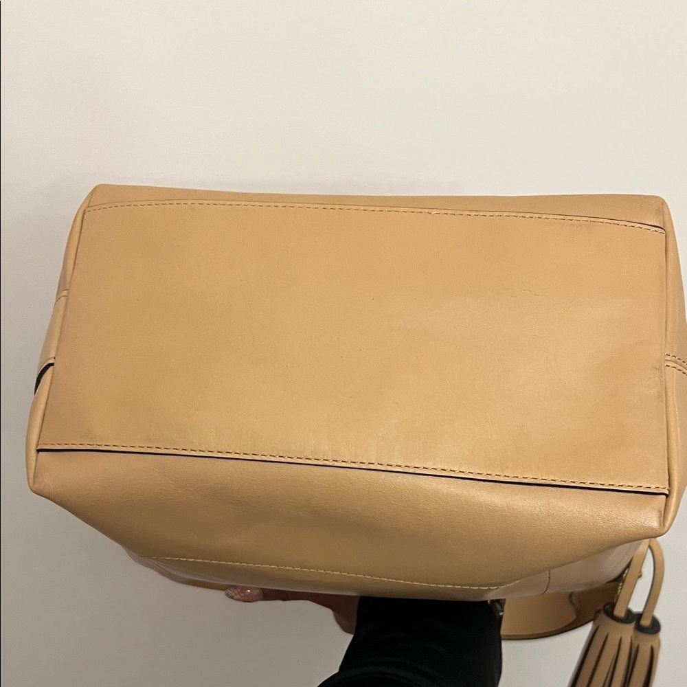 Coach Legacy Leather Duffel Shoulder Bag in Tan with Tassels - Picture 12 of 12